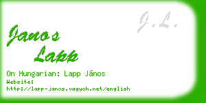 janos lapp business card